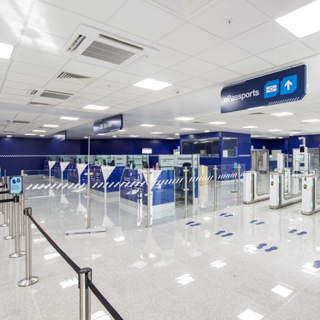 Newcastle Airport Border Hall projected included a 2 storey extension for immigration hall to accommodate UK Border Force and Gate 31